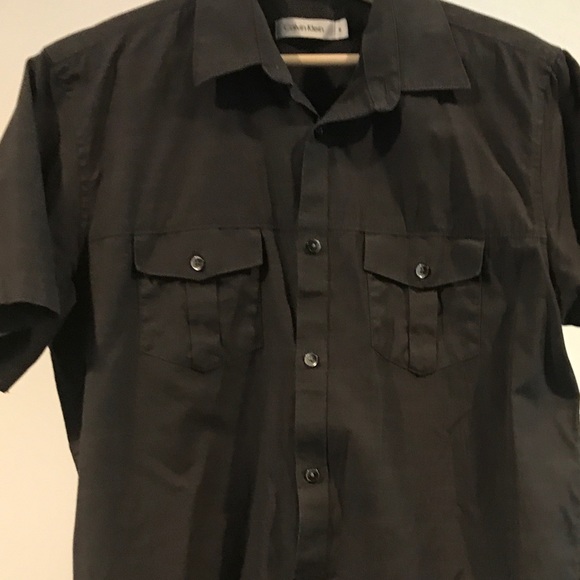 Charcoal Calvin Klein Button Down Shirt NWOT - Picture 2 of 5